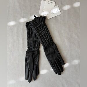 Other Stories Black Soft Leather Gloves XS S long sleeves Women Girls Kids